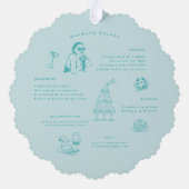 Whimsical Retro Doodle | Bachelorette Weekend Ornament Karte (Rückseite)