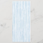Whimsical Retro Doodle Blue Stripes Wedding Menükarte (Rückseite)