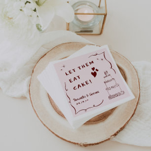 Whimsical Retro Doodle Kunst   Hochzeit Serviette