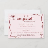 Whimsical Retro Doodles | Funny P.S. Wedding RSVP (Vorderseite)