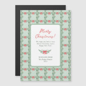 Whimsical Retro | Frohe Weihnachten Magnetkarte (Vorne/Hinten)