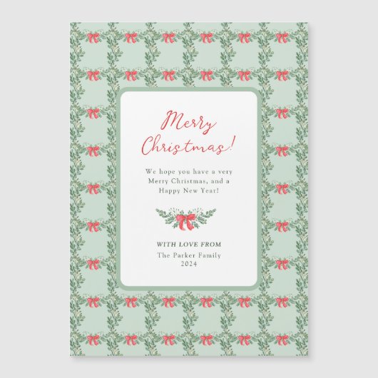 Whimsical Retro | Frohe Weihnachten Magnetkarte (Vorderseite)