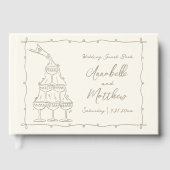 Whimsical Retro Hand Drawn Wedding Gästebuch (Vorderseite)