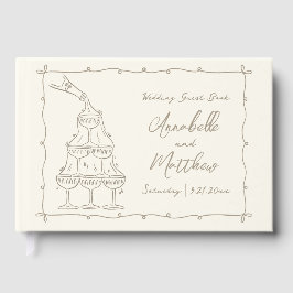 Whimsical Retro Hand Drawn Wedding Gästebuch