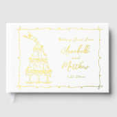 Whimsical Retro Handgezeichnete Hochzeit Gästebuch (Vorderseite)