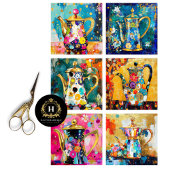 Whimsical Retro-Kaffeekanne Dekoupage Seidenpapier