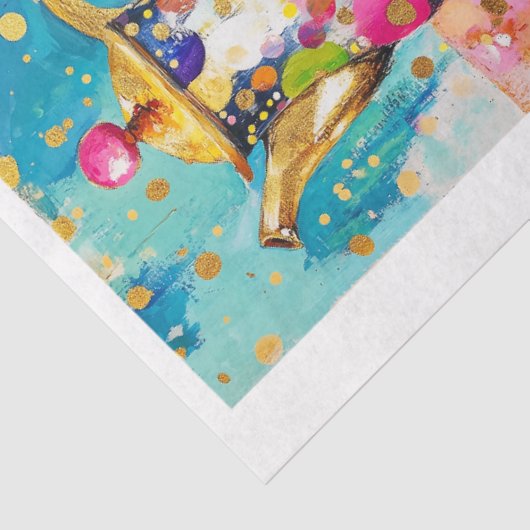 Whimsical Retro-Kaffeekanne Dekoupage Seidenpapier (Ausschnitt)