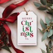 Whimsical Retro Merry Christmas Typography Geschenkanhänger