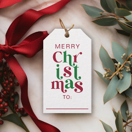 Whimsical Retro Merry Christmas Typography Geschenkanhänger