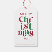 Whimsical Retro Merry Christmas Typography Geschenkanhänger (Vorderseite)