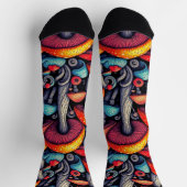 Whimsical Retro Mushroom Socken (Oben)
