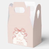 Whimsical Retro Orange Hand Drawn Bow Baby Dusche Geschenkschachtel (Geöffnet)