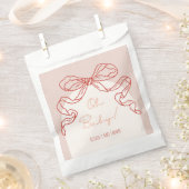 Whimsical Retro Orange Hand Drawn Bow Baby Dusche Geschenktütchen (Ausgeschnitten)