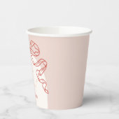 Whimsical Retro Orange Hand Drawn Bow Baby Dusche Pappbecher (Links)