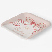 Whimsical Retro Orange Hand Drawn Bow Baby Dusche Pappteller (Gewinkelt)