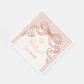 Whimsical Retro Orange Hand Drawn Bow Baby Dusche Serviette (Ecke)