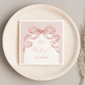 Whimsical Retro Orange Hand Drawn Bow Baby Dusche Serviette