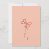 Whimsical Retro Peach Hand gezeichnete Bow Baby Du Einladung (Rückseite)