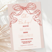 Whimsical Retro Peach Hand gezeichnete Bow Baby Du