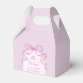 Whimsical Retro Pink Hand Drawn Bow Baby Dusche Geschenkschachtel (Vorderseite)