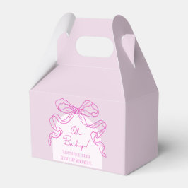 Whimsical Retro Pink Hand Drawn Bow Baby Dusche Geschenkschachtel