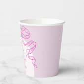 Whimsical Retro Pink Hand Drawn Bow Baby Dusche Pappbecher (Links)