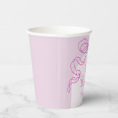 Whimsical Retro Pink Hand Drawn Bow Baby Dusche Pappbecher (Rechts)