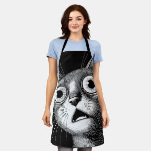 Whimsical Retro Psycho Cat Schürze