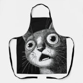 Whimsical Retro Psycho Cat Schürze (Vorderseite)
