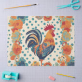 Whimsical Retro Rooster Seidenpapier (Basteln)