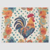 Whimsical Retro Rooster Seidenpapier (Vorderseite)