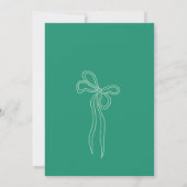 Whimsical Retro Sage Hand Drawn Bow Baby Dusche Einladung (Rückseite)