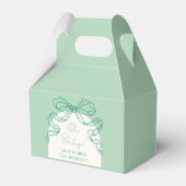 Whimsical Retro Sage Hand Drawn Bow Baby Dusche Geschenkschachtel (Vorderseite)