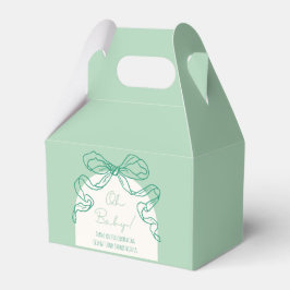 Whimsical Retro Sage Hand Drawn Bow Baby Dusche Geschenkschachtel