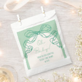 Whimsical Retro Sage Hand Drawn Bow Baby Dusche Geschenktütchen (Ausgeschnitten)