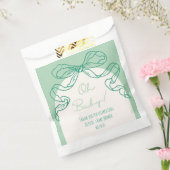 Whimsical Retro Sage Hand Drawn Bow Baby Dusche Geschenktütchen (Versiegelt)