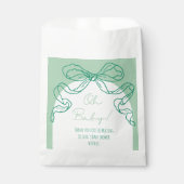 Whimsical Retro Sage Hand Drawn Bow Baby Dusche Geschenktütchen (Vorderseite)