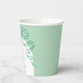 Whimsical Retro Sage Hand Drawn Bow Baby Dusche Pappbecher (Links)