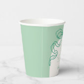 Whimsical Retro Sage Hand Drawn Bow Baby Dusche Pappbecher (Rechts)