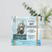 Whimsical Retro Sailor Geburtstagsparty Einladung (Stehend Vorderseite)