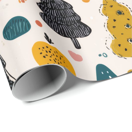 Whimsical Retro Tree Geschenkpapier (Rolleneckpunkt)