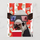 Whimsical Retro Vibes Popcorn Lover Cow Postkarte (Vorderseite)