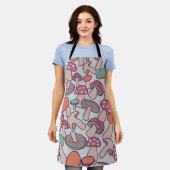 Whimsical Retro Wald Pilz Herbst Myzel Schürze (Getragen)