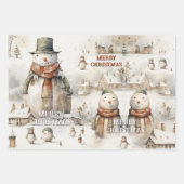 Whimsical Retro Wasserfarbe Weihnachten Geschenkpapier Set (Vorderseite 3)