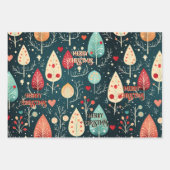 Whimsical Retro Wasserfarbe Weihnachten Geschenkpapier Set (Vorderseite 2)