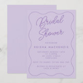 Whimsical Retro Wave Lilac Brautparty Einladung (Vorne/Hinten)