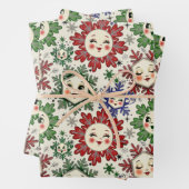 Whimsical Retro Weihnachten Schneeflocken Geschenkpapier Set (Beispiel)