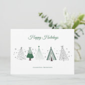 Whimsical Retro Weihnachtsbaumen Weihnachten (Stehend Vorderseite)