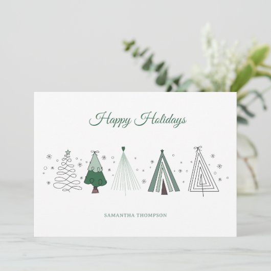 Whimsical Retro Weihnachtsbaumen Weihnachten (Stehend Vorderseite)