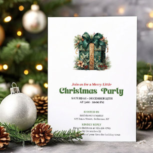 Whimsical retro Weihnachtsgeschenk-Party-Einladung Einladung